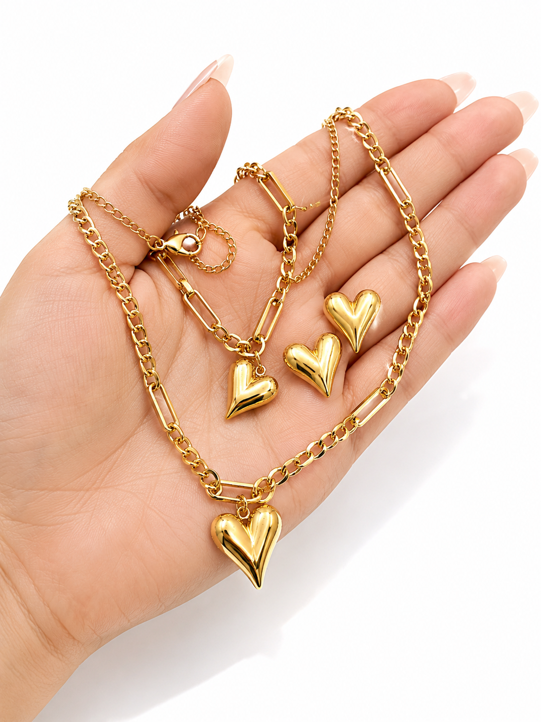 Set de joyeria de acero inoxidable banado en Oro 18k