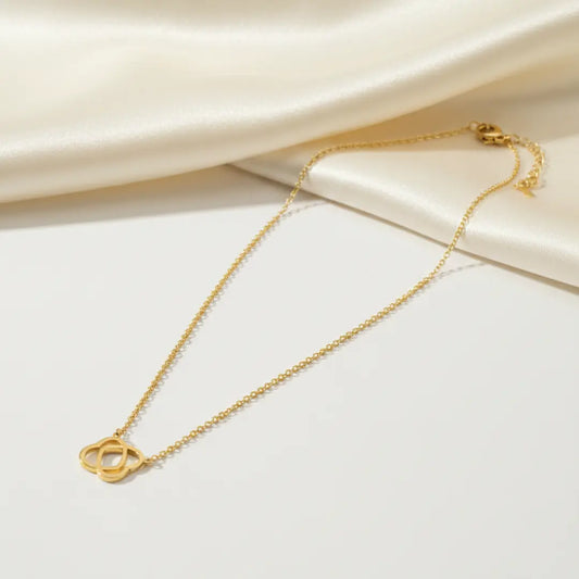 18K Gold-Plated Double Heart Necklace – Adjustable Chain