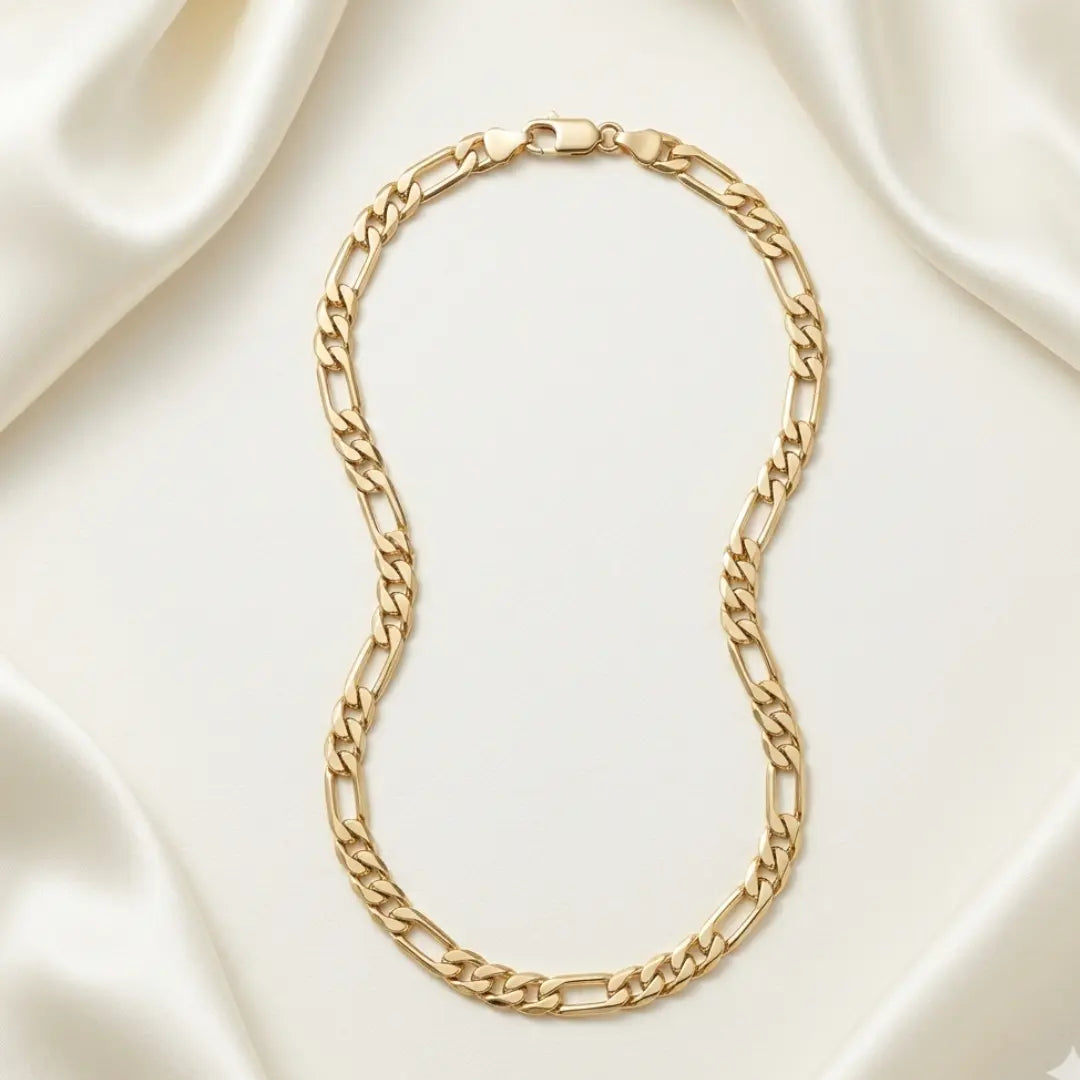18K Gold-Plated Figaro Chain Necklace – 23"