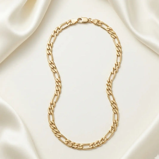 18K Gold-Plated Figaro Chain Necklace – 23"