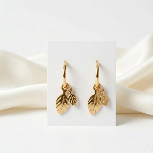 18K Gold-Plated Leaf Drop Earrings