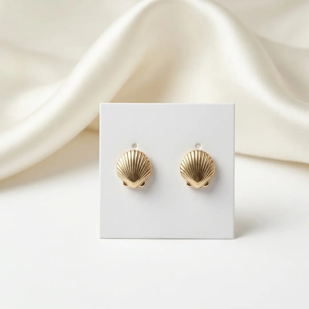 18K Gold-Plated Seashell Stud Earrings