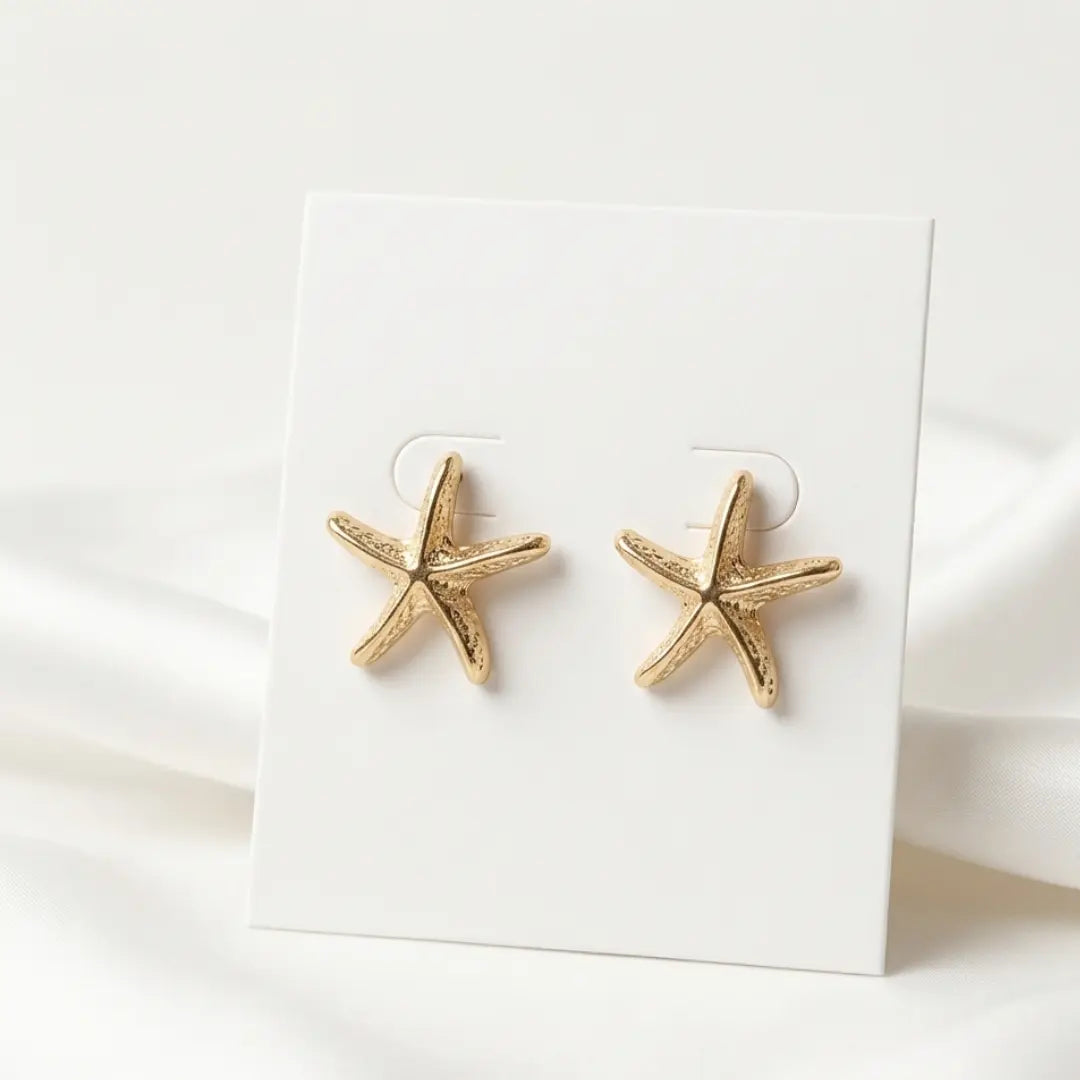 18K Gold-Plated Starfish Stud Earrings