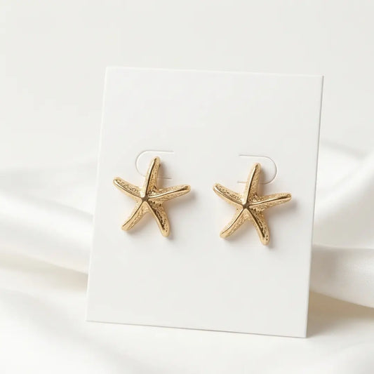18K Gold-Plated Starfish Stud Earrings