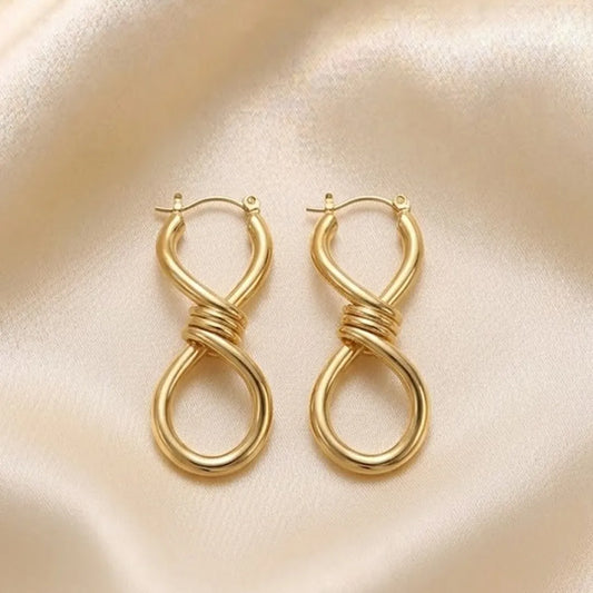 18k Gold Plated Stainless Steel Earrings, Waterproof and Hypoallergenic