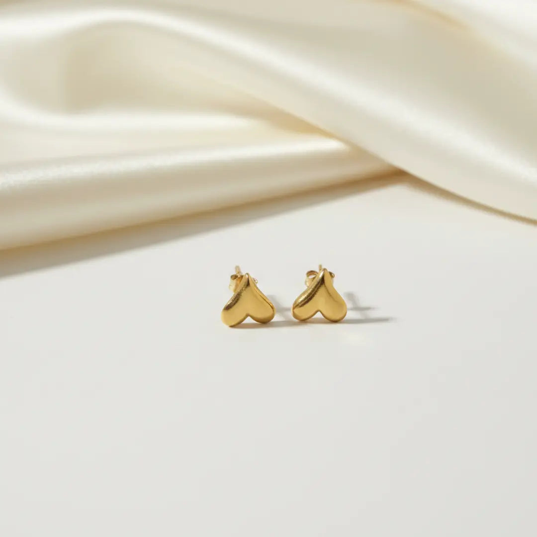 Coquette Heart Stud Earrings – 304 Stainless Steel