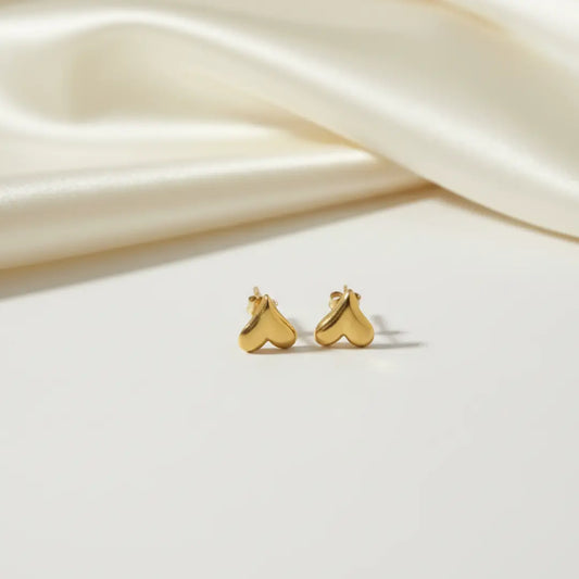 Coquette Heart Stud Earrings – 304 Stainless Steel