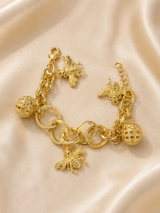 Luxury 18K Gold Plated Butterfly Charm Bracelet