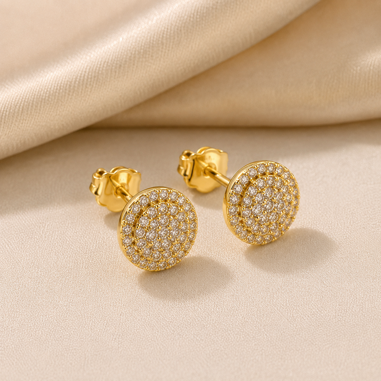 Luxury Zirconia Stud Earrings – 18K Gold Plated