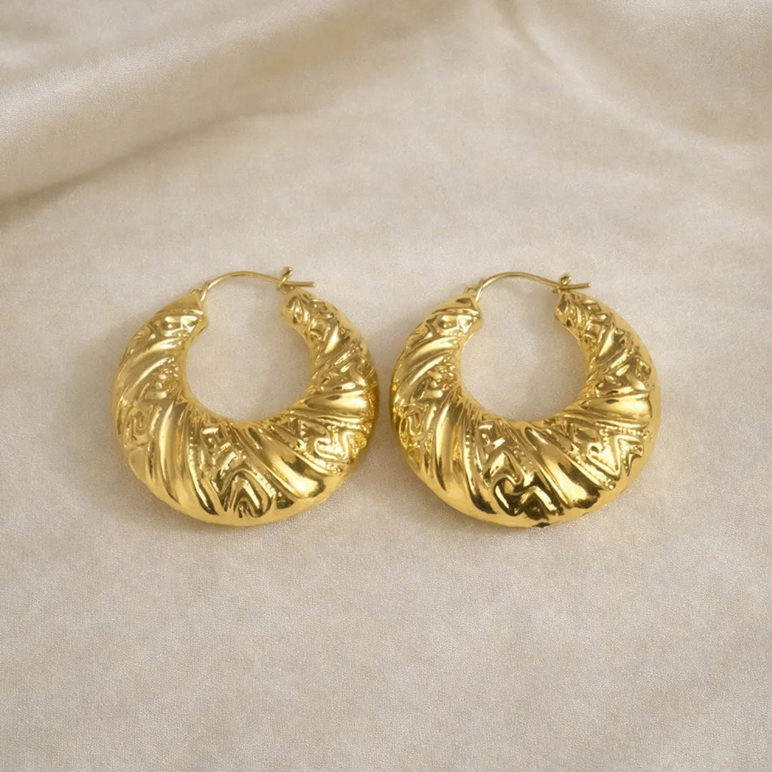 Large, chunky 18k gold-plated hoop earrings from Dubai