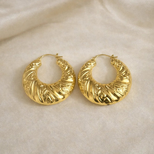 Large, chunky 18k gold-plated hoop earrings from Dubai