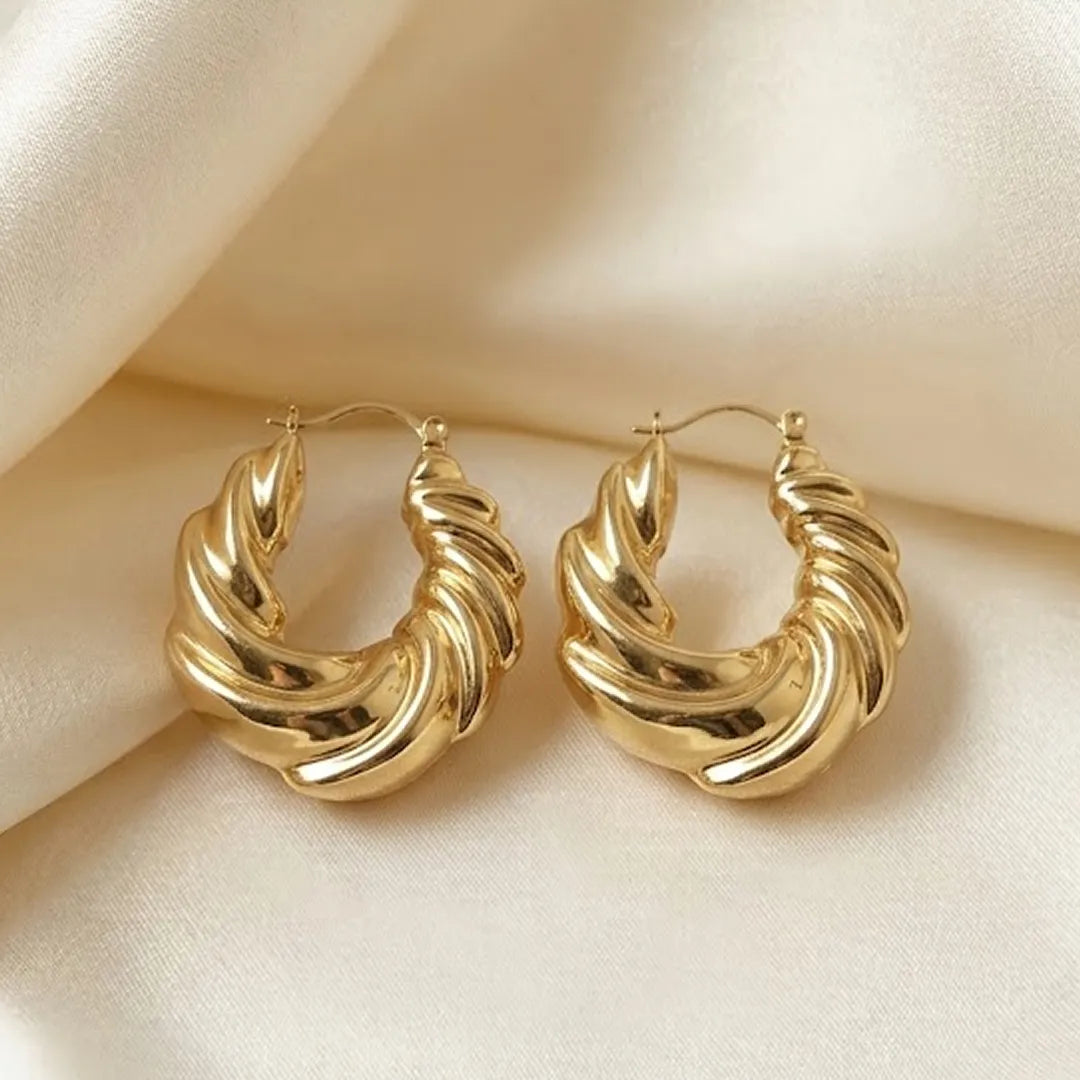 Large, chunky 18k gold-plated hoop earrings from Dubai