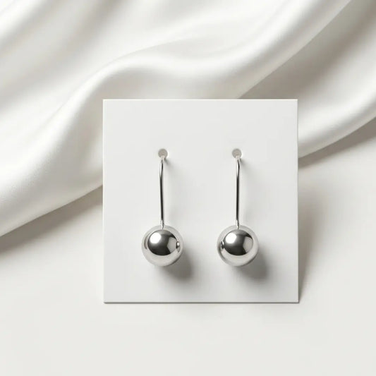 Minimalist CZ Drop Ball Earrings